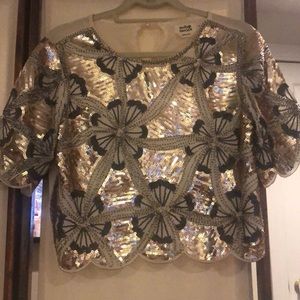 Molly Bracken Sequin Crop Top
